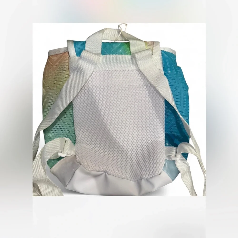 Adidas Blue and Pink Fashion Backpack with Front Flap - Picture 7 of 8